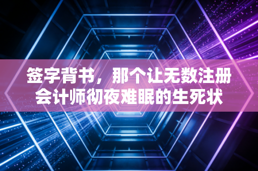 签字背书，那个让无数注册会计师彻夜难眠的生死状