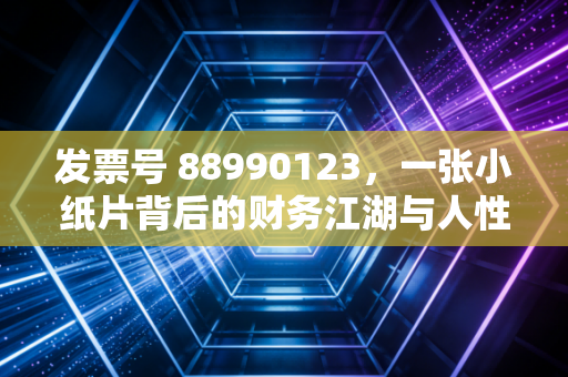 发票号 88990123，一张小纸片背后的财务江湖与人性博弈