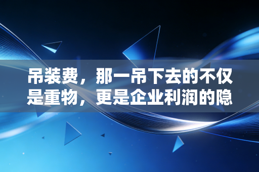吊装费,那一吊下去的不仅是重物,更是企业利润的隐形杀手