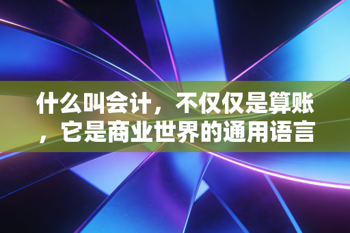 什么叫会计，不仅仅是算账，它是商业世界的通用语言