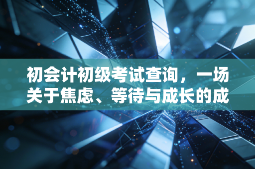 初会计初级考试查询，一场关于焦虑、等待与成长的成人礼