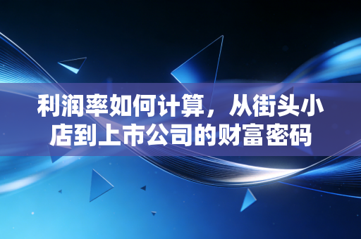 利润率如何计算，从街头小店到上市公司的财富密码