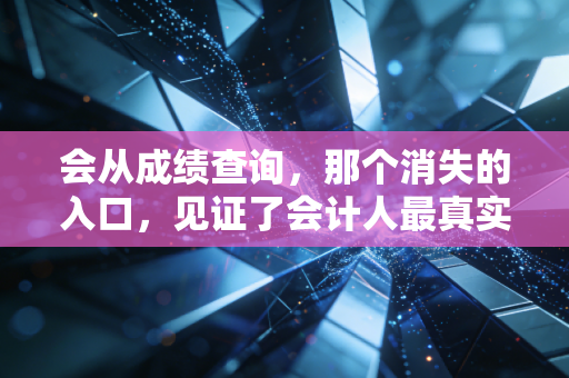 会从成绩查询，那个消失的入口，见证了会计人最真实的焦虑与成长