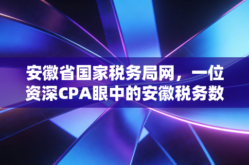 安徽省国家税务局网,一位资深CPA眼中的安徽税务数字化变迁与实操指南