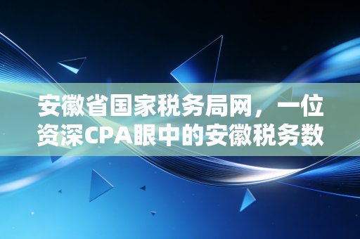 安徽省国家税务局网，一位资深CPA眼中的安徽税务数字化变迁与实操指南