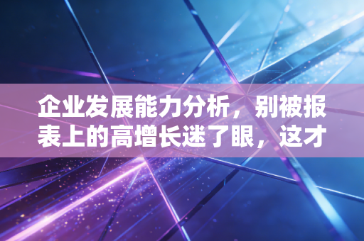 企业发展能力分析,别被报表上的高增长迷了眼,这才是企业活下去的真相
