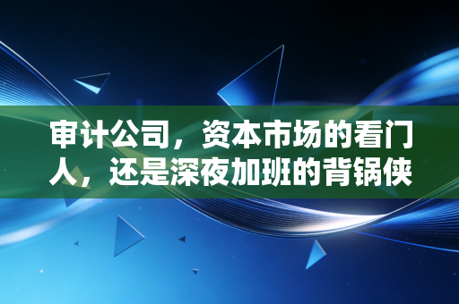 审计公司，资本市场的看门人，还是深夜加班的背锅侠？