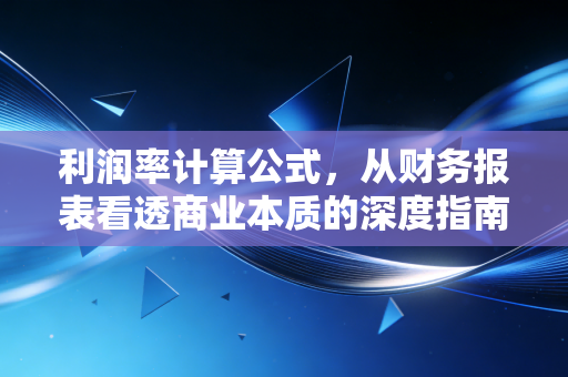 利润率计算公式，从财务报表看透商业本质的深度指南