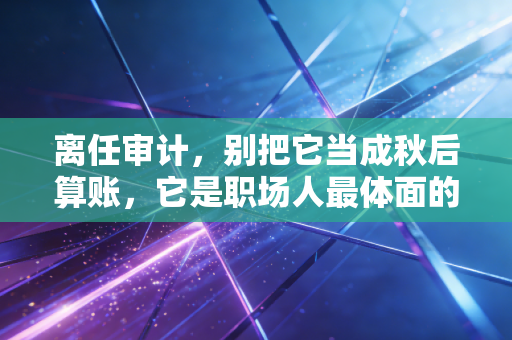 离任审计,别把它当成秋后算账,它是职场人最体面的清白证明