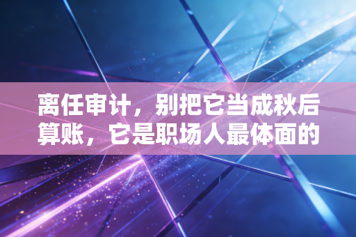 离任审计，别把它当成秋后算账，它是职场人最体面的清白证明