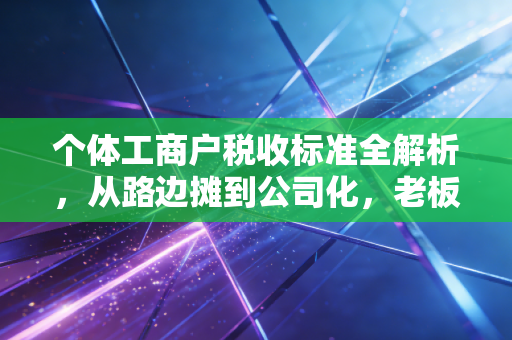 个体工商户税收标准全解析，从路边摊到公司化，老板们到底该怎么交税？