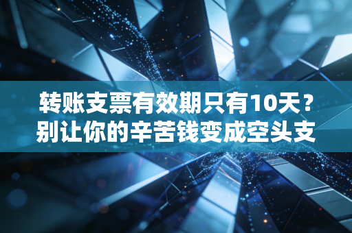 转账支票有效期只有10天?别让你的辛苦钱变成空头支票,老会计的大实话