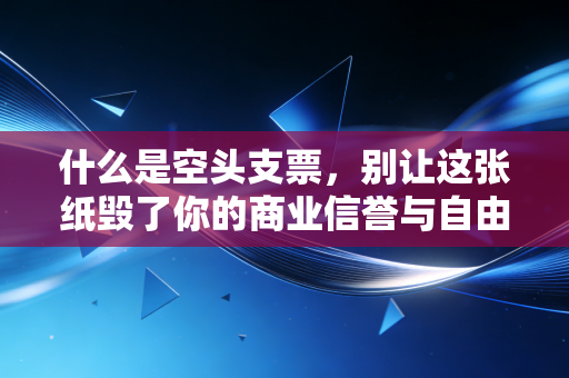什么是空头支票，别让这张纸毁了你的商业信誉与自由