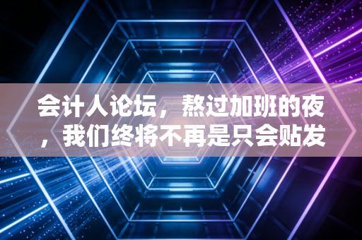 会计人论坛,熬过加班的夜,我们终将不再是只会贴发票的账房先生——写给正在迷茫中的你