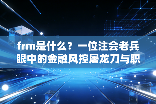 frm是什么?一位注会老兵眼中的金融风控屠龙刀与职场突围战