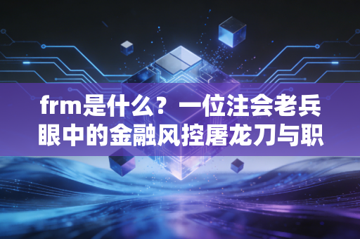 frm是什么?一位注会老兵眼中的金融风控屠龙刀与职场突围战