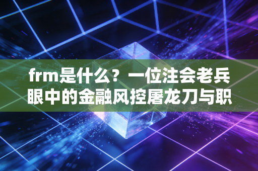 frm是什么？一位注会老兵眼中的金融风控屠龙刀与职场突围战