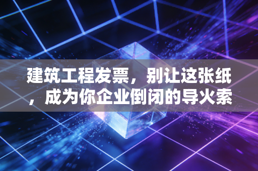 建筑工程发票,别让这张纸,成为你企业倒闭的导火索