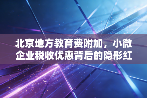 北京地方教育费附加,小微企业税收优惠背后的隐形红利与实操指南
