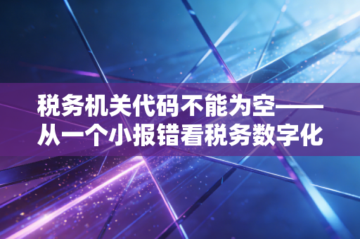 税务机关代码不能为空——从一个小报错看税务数字化的严丝合缝与会计人的自我修养