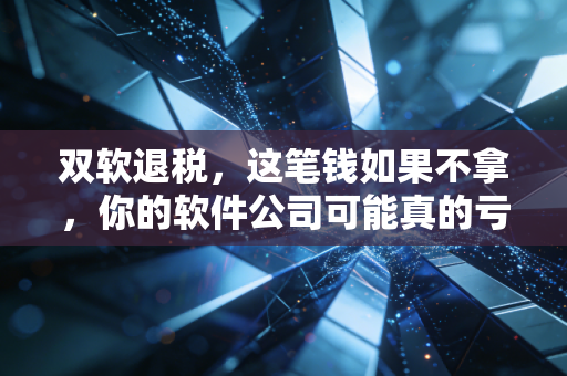 双软退税,这笔钱如果不拿,你的软件公司可能真的亏大了