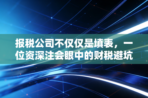 报税公司不仅仅是填表，一位资深注会眼中的财税避坑指南与行业真相