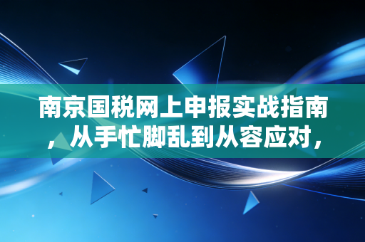 南京国税网上申报实战指南，从手忙脚乱到从容应对，一位老会计的心里话