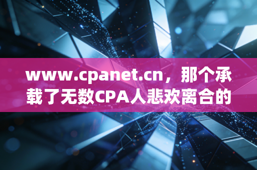 www.cpanet.cn，那个承载了无数CPA人悲欢离合的数字灯塔
