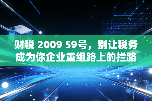 财税 2009 59号,别让税务成为你企业重组路上的拦路虎——深度解析企业重组的税务玄机