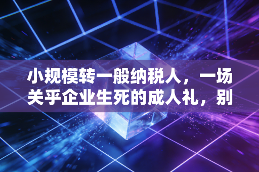 小规模转一般纳税人,一场关乎企业生死的成人礼,别盲目跟风!