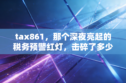 tax861,那个深夜亮起的税务预警红灯,击碎了多少老板的侥幸心理