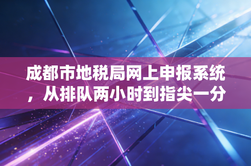 成都市地税局网上申报系统，从排队两小时到指尖一分钟，我的税务申报血泪史与进化论