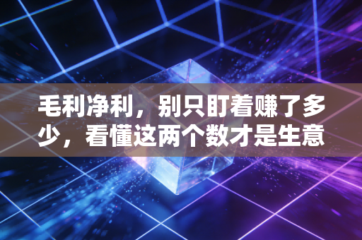 毛利净利，别只盯着赚了多少，看懂这两个数才是生意存亡的关键