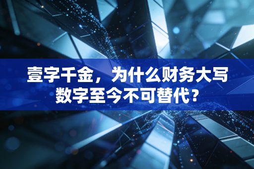 壹字千金,为什么财务大写数字至今不可替代?