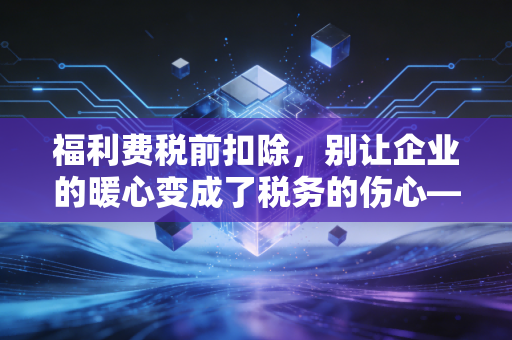 福利费税前扣除，别让企业的暖心变成了税务的伤心——注会视角下的合规与实操