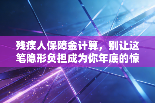 残疾人保障金计算，别让这笔隐形负担成为你年底的惊吓