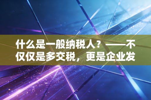 什么是一般纳税人？——不仅仅是多交税，更是企业发展的双刃剑与成人礼
