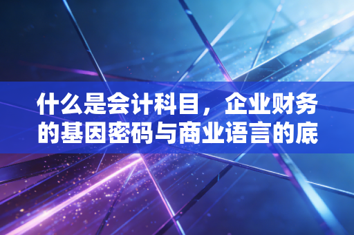 什么是会计科目，企业财务的基因密码与商业语言的底层逻辑
