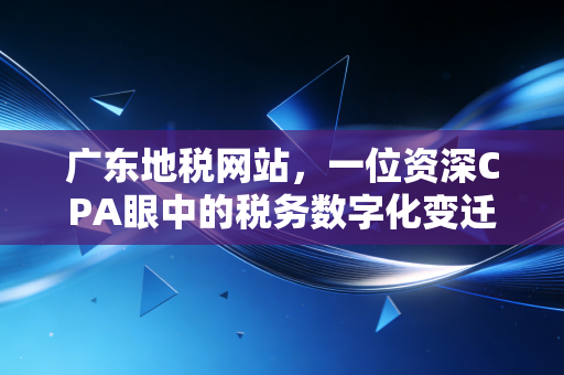 广东地税网站，一位资深CPA眼中的税务数字化变迁与民生温度