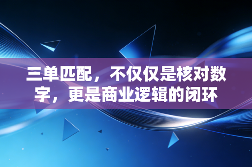 三单匹配，不仅仅是核对数字，更是商业逻辑的闭环