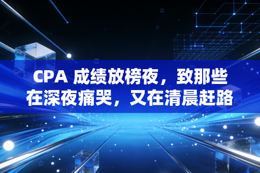 CPA 成绩放榜夜，致那些在深夜痛哭，又在清晨赶路的我们