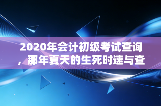 2020年会计初级考试查询，那年夏天的生死时速与查分后的职业沉思