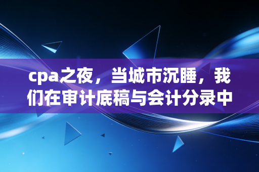 cpa之夜,当城市沉睡,我们在审计底稿与会计分录中寻找光亮