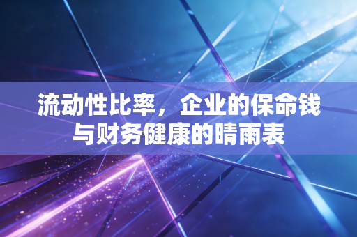 流动性比率，企业的保命钱与财务健康的晴雨表