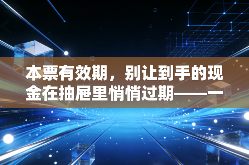 本票有效期，别让到手的现金在抽屉里悄悄过期——一位注会眼中的票据时间管理
