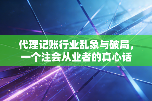 代理记账行业乱象与破局，一个注会从业者的真心话