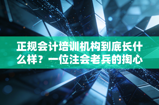 正规会计培训机构到底长什么样?一位注会老兵的掏心窝子实话
