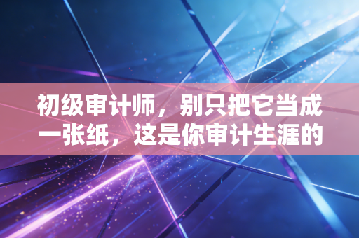 初级审计师，别只把它当成一张纸，这是你审计生涯的第一次成人礼