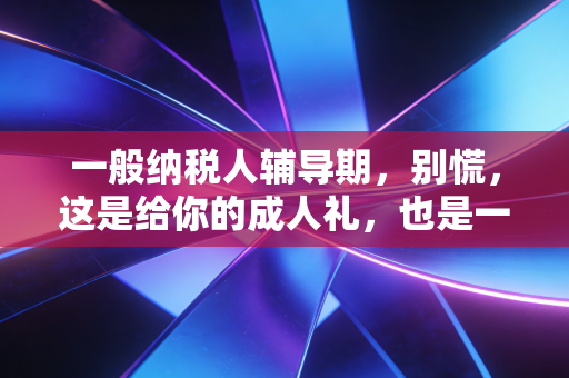 一般纳税人辅导期，别慌，这是给你的成人礼，也是一场关于信任的博弈