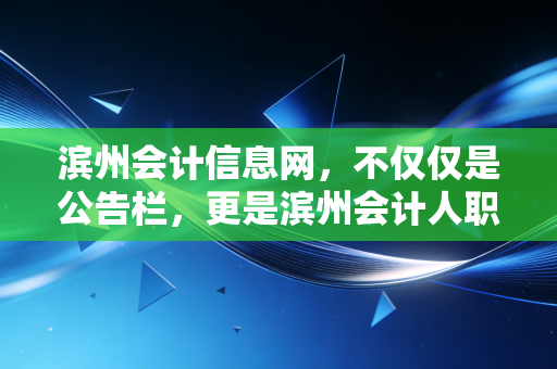 滨州会计信息网，不仅仅是公告栏，更是滨州会计人职业进阶的数字灯塔